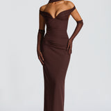 Abigail Maxi Dress - Plum Brown