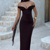Abigail Maxi Dress - Plum Brown
