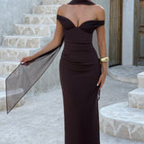 Abigail Maxi Dress - Plum Brown