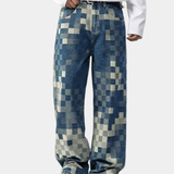 Edvard | Férfi Pixel Mintás Farmer Nadrág