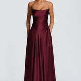 Adelina Maxi Dress - Cherry Patent