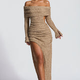 Adelphia Beige Midi Dress
