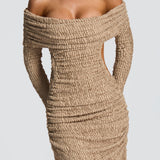 Adelphia Beige Midi Dress