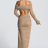 Adelphia Beige Midi Dress