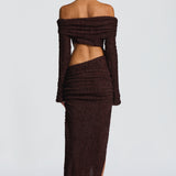 Adelphia Midi Dress - Plum Brown