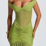 Alaia Olive Maxi Dress
