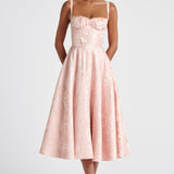 Amity Midi Dress - Soft Peach Color