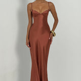 Amorette Maxi Dress - Rust Brown