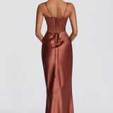 Amorette Maxi Dress - Rust Brown