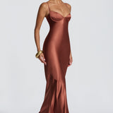 Amorette Maxi Dress - Rust Brown