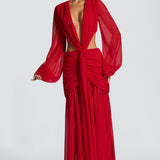 Andrina Red Maxi Dress