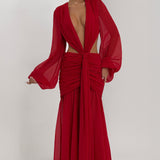 Andrina Red Maxi Dress