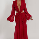 Andrina Red Maxi Dress