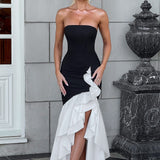Angelina Maxi Dress - Black/White