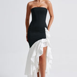 Angelina Maxi Dress - Black/White