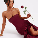 Bordó Angelina Maxi Dress