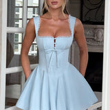 Antonella Mini Dress - Blue