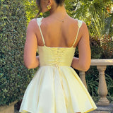 Antonella Mini Dress - Lemon