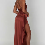 Ariel Maxi Dress - Rust Brown