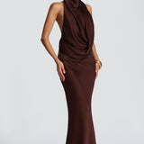 Armelle Maxi Dress - Plum Brown