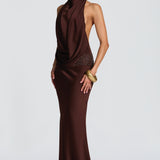 Armelle Maxi Dress - Plum Brown