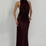 Armelle Maxi Dress - Plum Brown