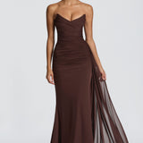 Ashika Maxi Dress - Plum Brown