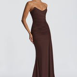 Ashika Maxi Dress - Plum Brown