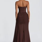 Ashika Maxi Dress - Plum Brown