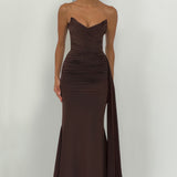 Ashika Maxi Dress - Plum Brown