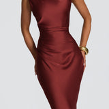 Avielle Maxi Dress - Deep Rust Brown