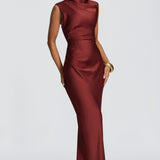 Avielle Maxi Dress - Deep Rust Brown