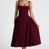 Betty Midi Dress - Cherry Patent