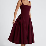 Betty Midi Dress - Cherry Patent