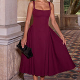 Betty Midi Dress - Cherry Patent