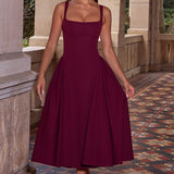 Betty Midi Dress - Cherry Patent