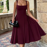 Betty Midi Dress - Cherry Patent