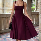 Betty Midi Dress - Cherry Patent