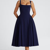Betty Midi Dress - Nautical Blue