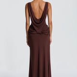 Bruna Maxi Dress - Plum Brown
