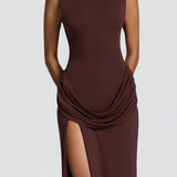 Bruna Maxi Dress - Plum Brown