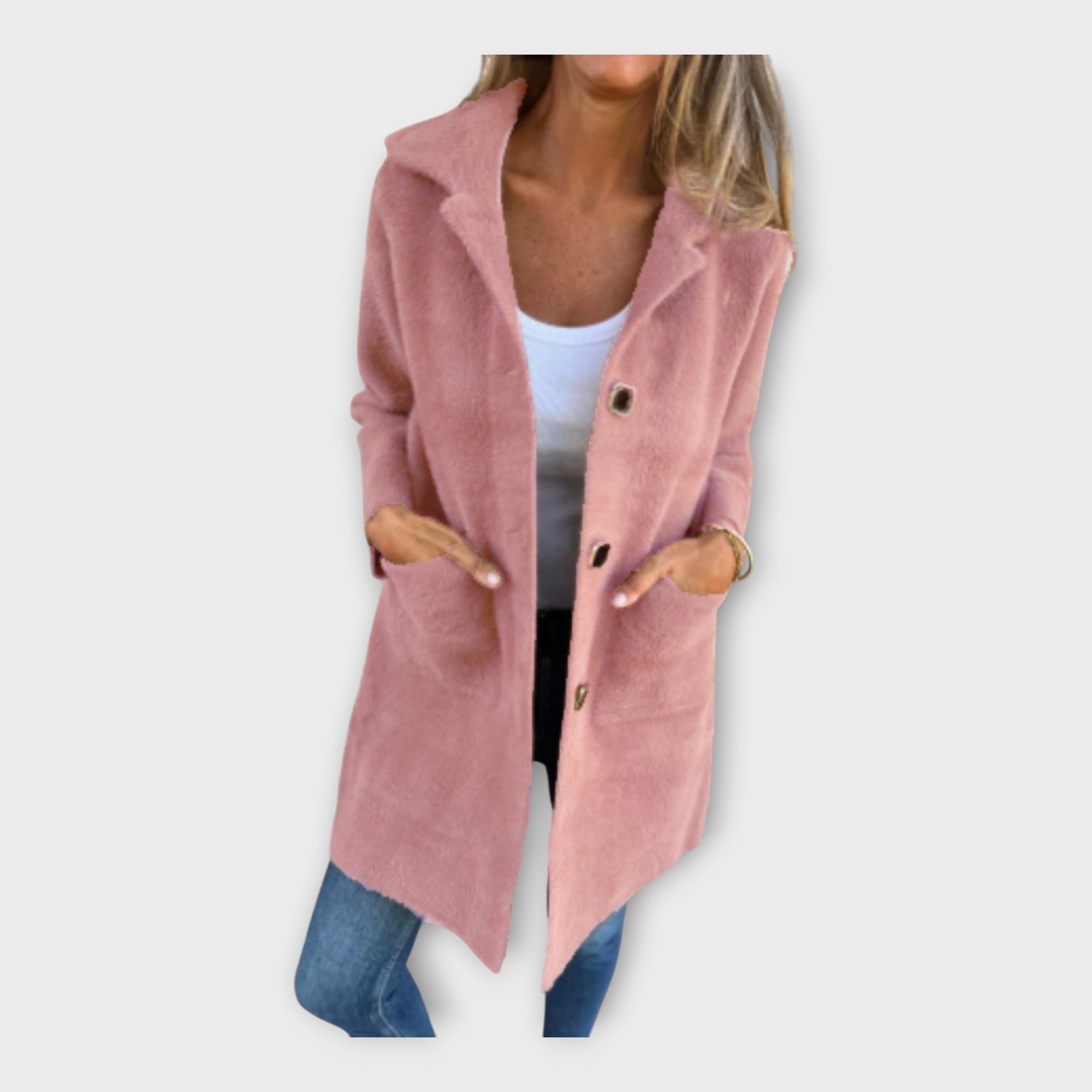 Kristiina | Elegáns, gombos gyapjú kabát