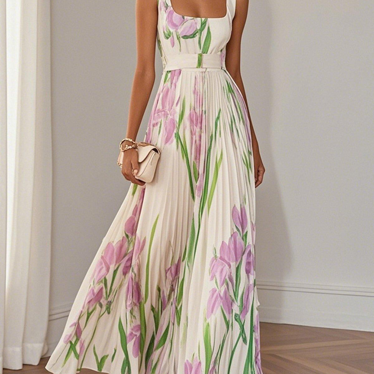 Yara | Maxi Dress with Pleated Fabric