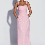 Calanthe Maxi Dress - Pink Sparkle