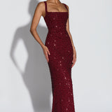 Calanthe Maxi Dress - Burgundy Sparkle