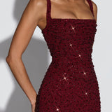 Calanthe Maxi Dress - Burgundy Sparkle
