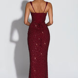 Calanthe Maxi Dress - Burgundy Sparkle