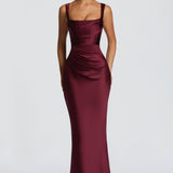 Calanthe Maxi Dress - Cherry Patent