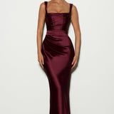 Calanthe Maxi Dress - Cherry Patent