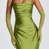 Olive Green Calanthe Maxi Dress